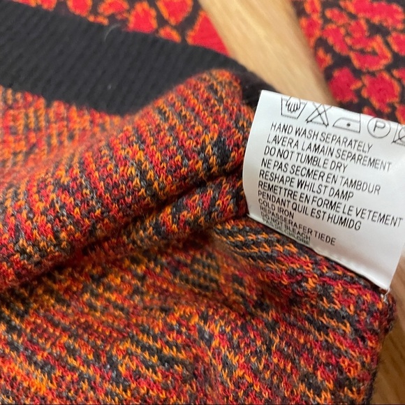 Vintage Red Black Wool Bomber Sweater Jacket Made in Italy - M - Picture 8 of 12